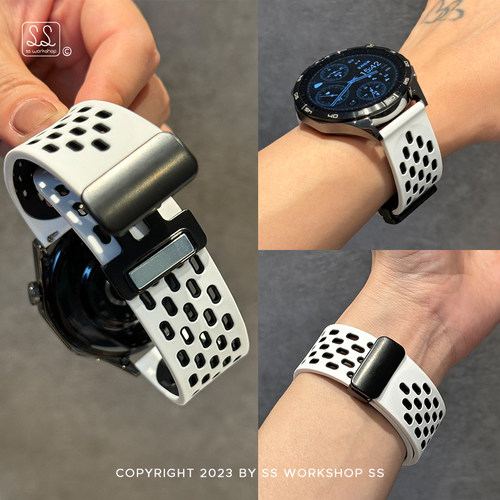 运动硅胶磁吸适用华为gt4表带