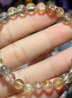 NO.5368天然彩发晶手链6.6mm11.1g