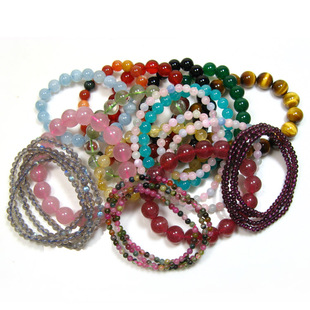 清仓甩卖合集2~碧玺黑曜石榴石月光石草莓晶玛瑙白粉黄紫水晶手链