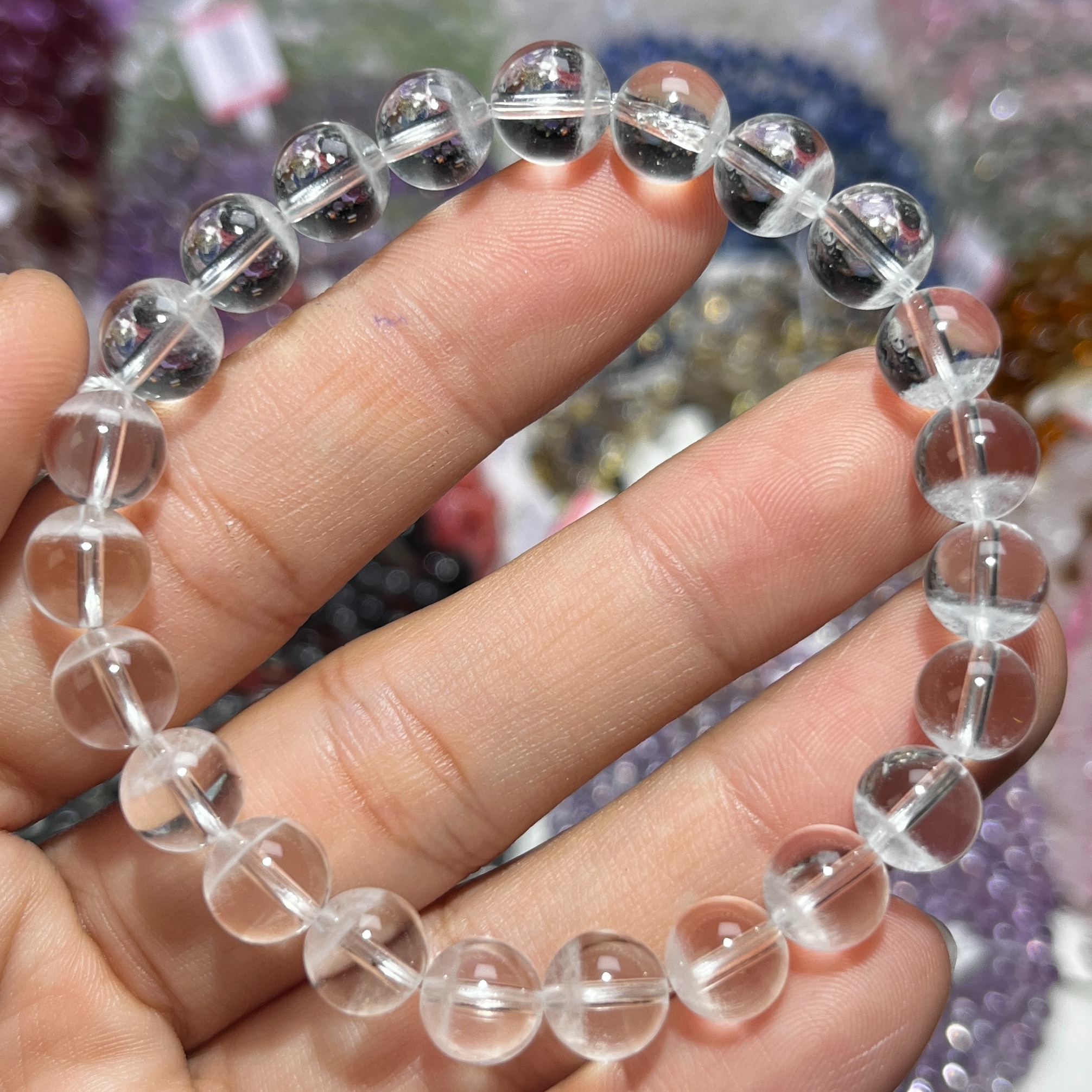 NO.3969天然白幽灵手链8mm17.2g