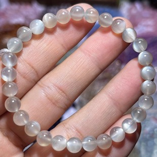 NO.5719天然奶茶月光手链6mm9.9g