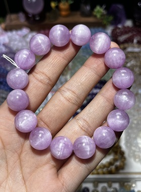 NO.5207天然紫锂辉手链13.5mm66.9g