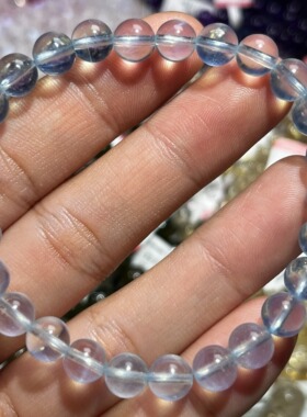 NO.3923天然冰川蓝海蓝宝手链7.2mm13.7g