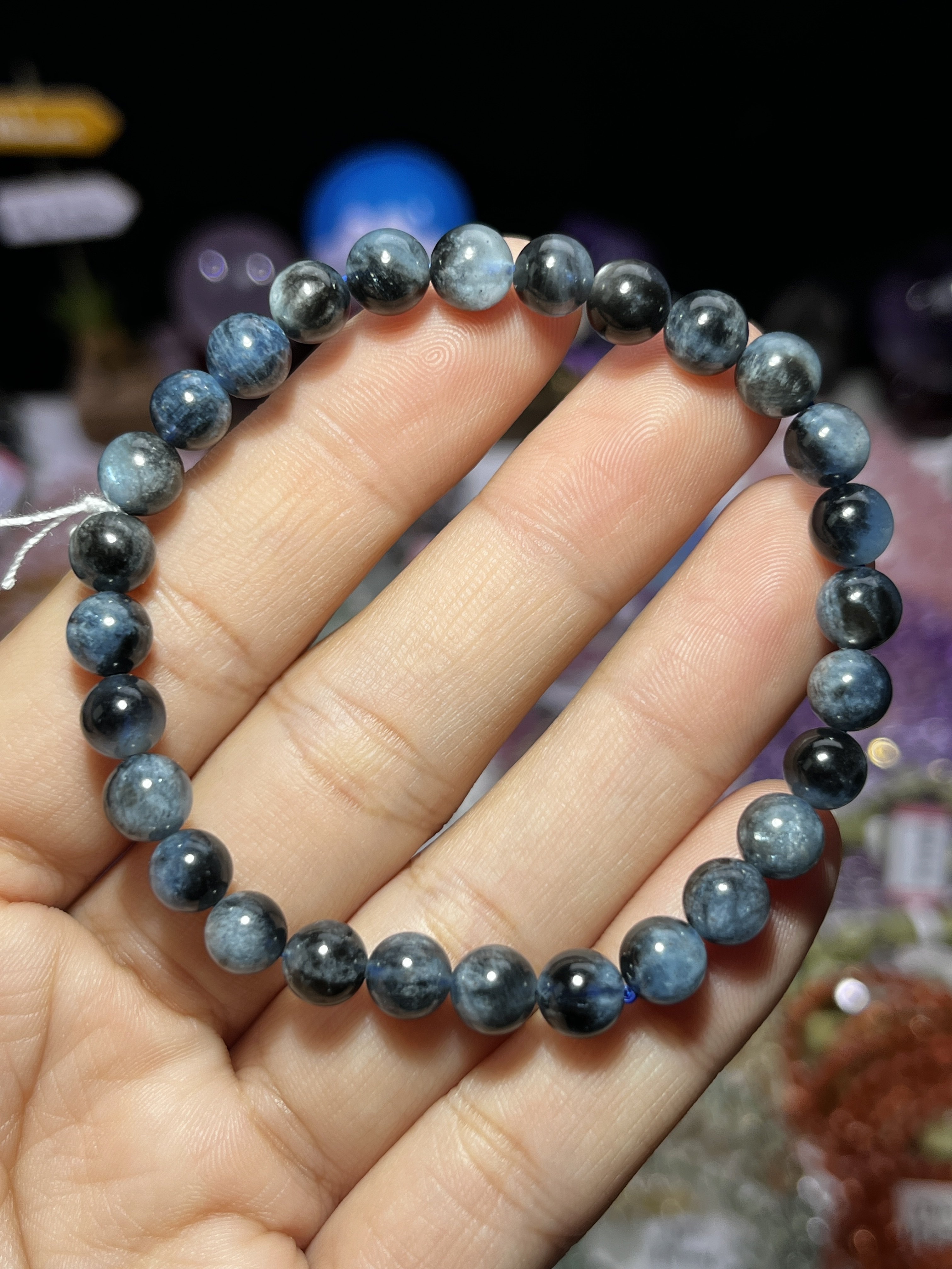 NO.5691天然魔鬼蓝海蓝宝手链6.6mm12g