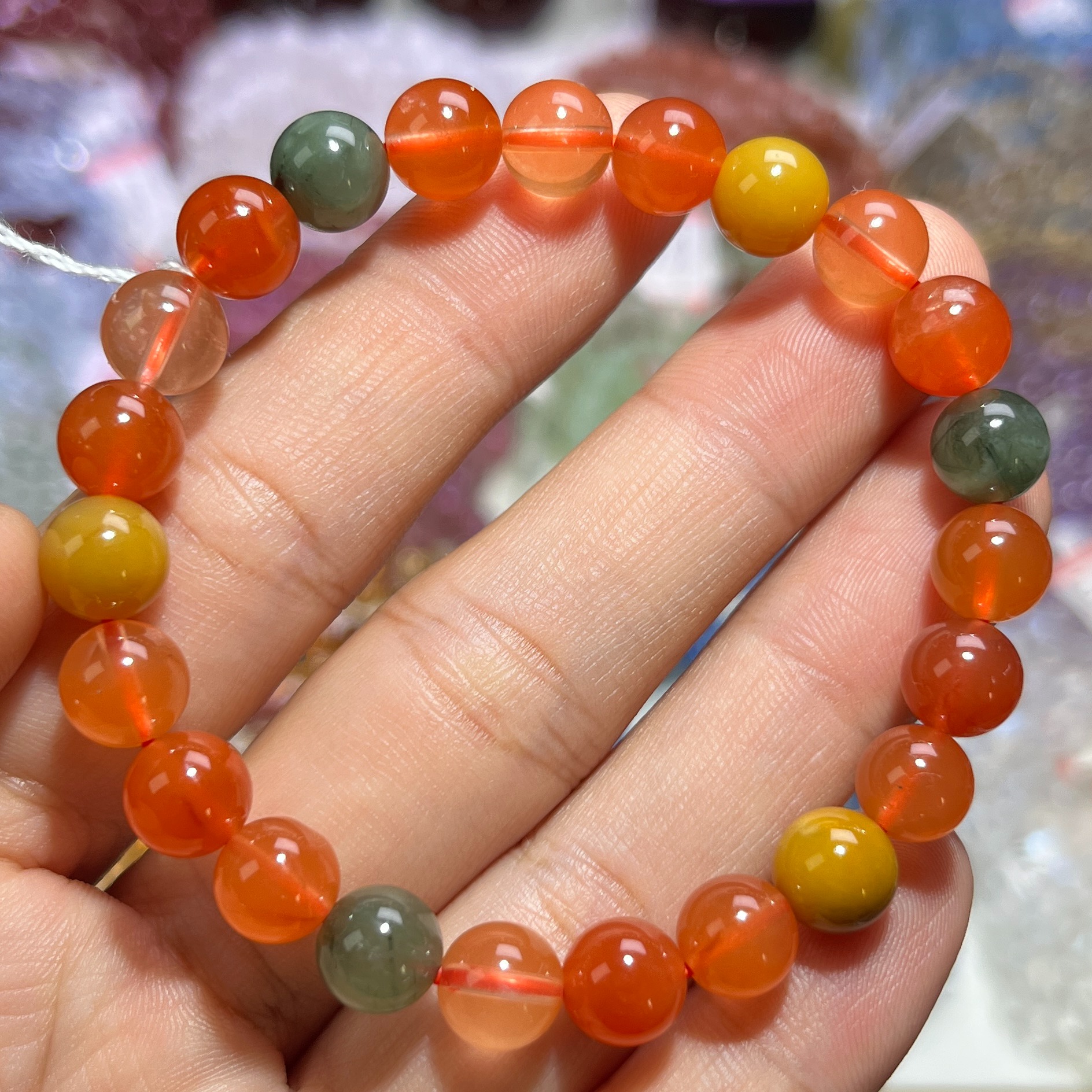 NO.2955天然彩兔毛手链8mm17.4g