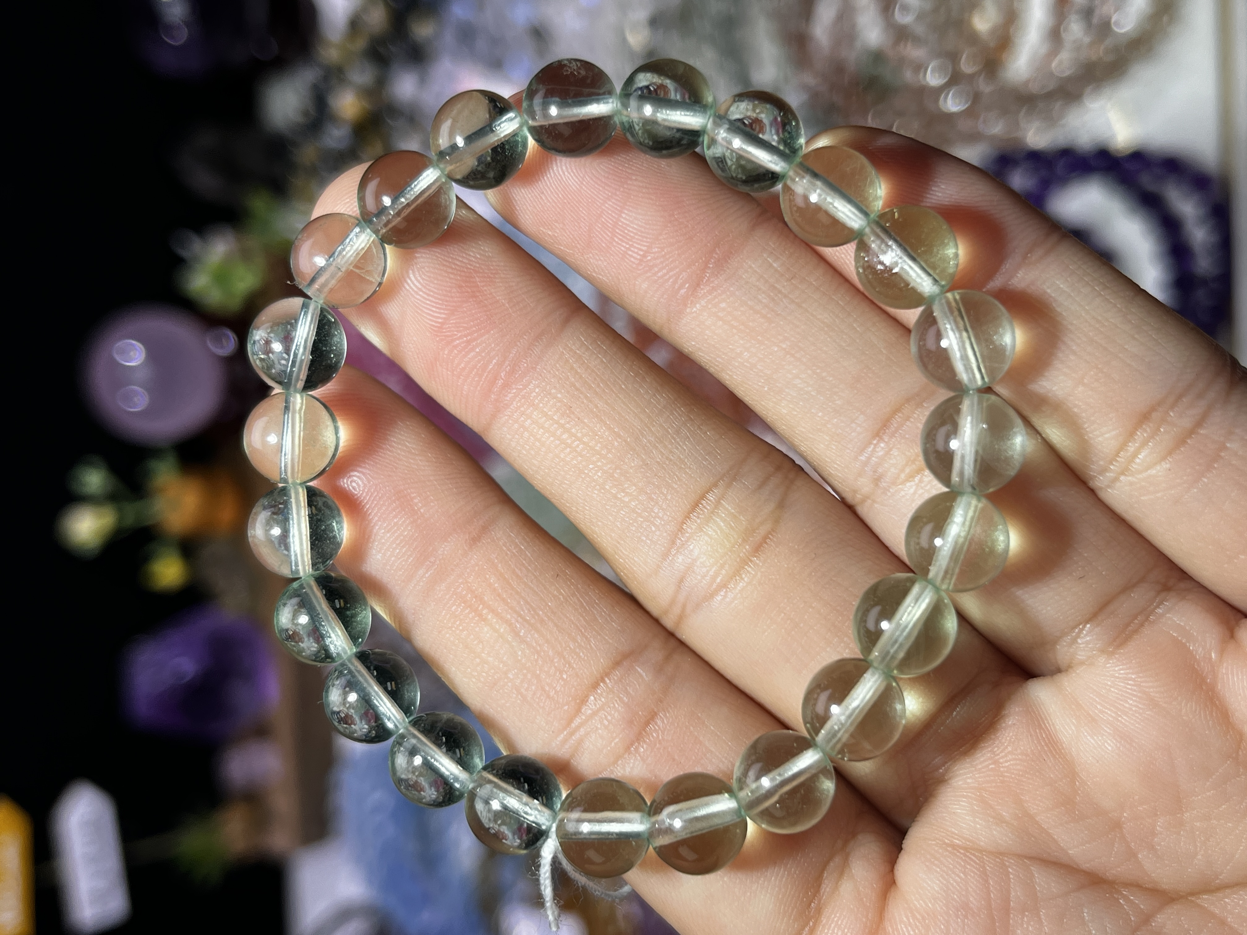 NO.5551天然绿萤石手链8.1mm21.3g