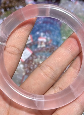 NO.3670天然粉晶手链10mm内径60mm