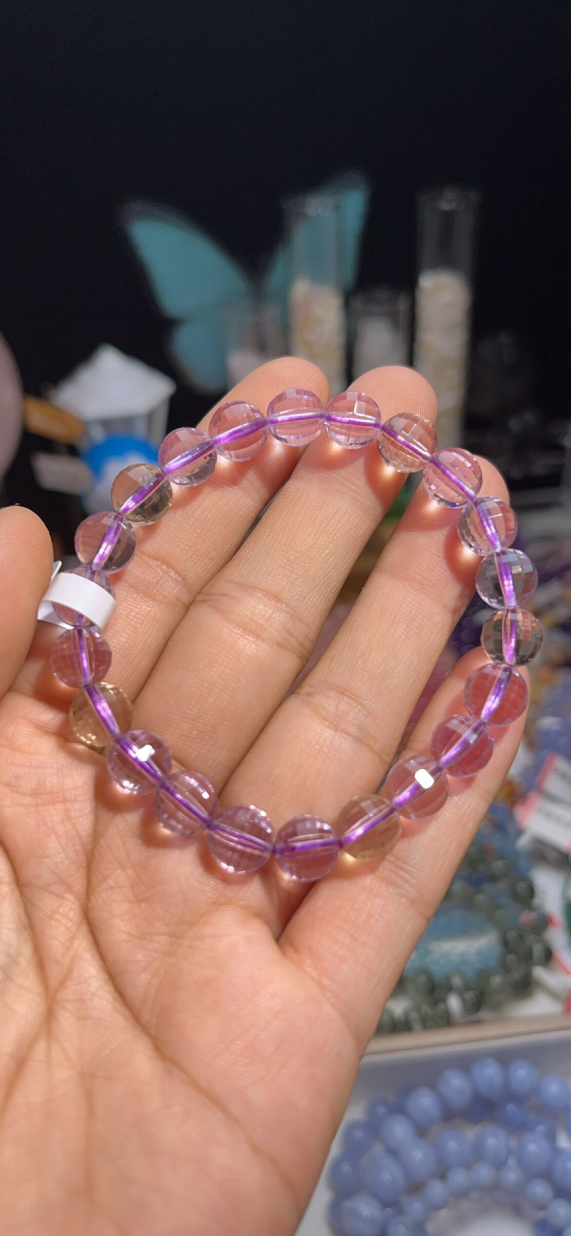 no.8103天然128刻面紫黄晶手链8.3mm19g