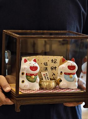 日式陶瓷招财猫高档摆件开业礼品