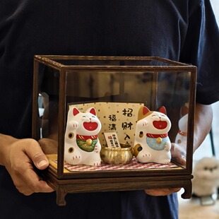 陶瓷招财猫高档摆件家居招财摆件生日店铺开业礼品前台招财猫 日式