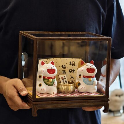 日式陶瓷招财猫高档摆件家居招财摆件生日店铺开业礼品前台招财猫