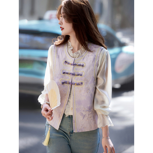 2026年新款春秋新中式刺绣盘扣无袖马甲SXMJ26001