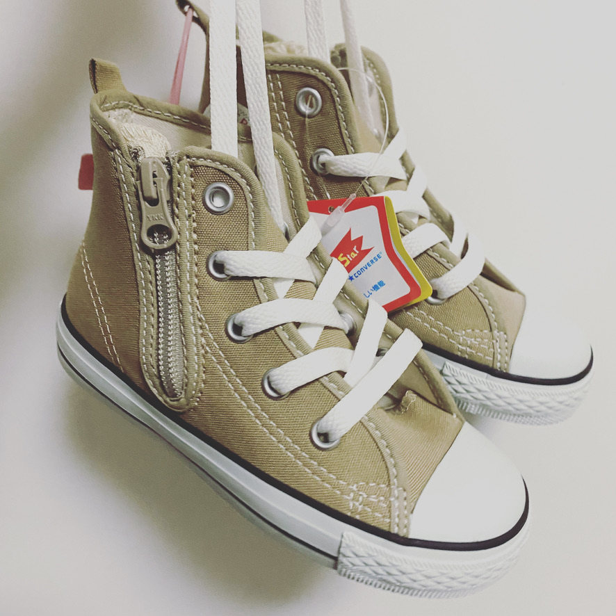 现货日本Converse匡威童鞋侧拉链高帮板鞋儿童帆布经典运动鞋