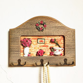 格调装 饰挂钩入户钥匙钩创意衣帽钩北欧木质进门玄关墙壁饰挂衣架