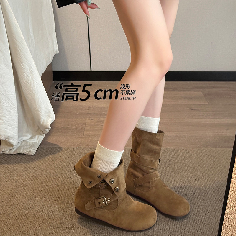 厚底内增高舒适马丁靴女款短靴