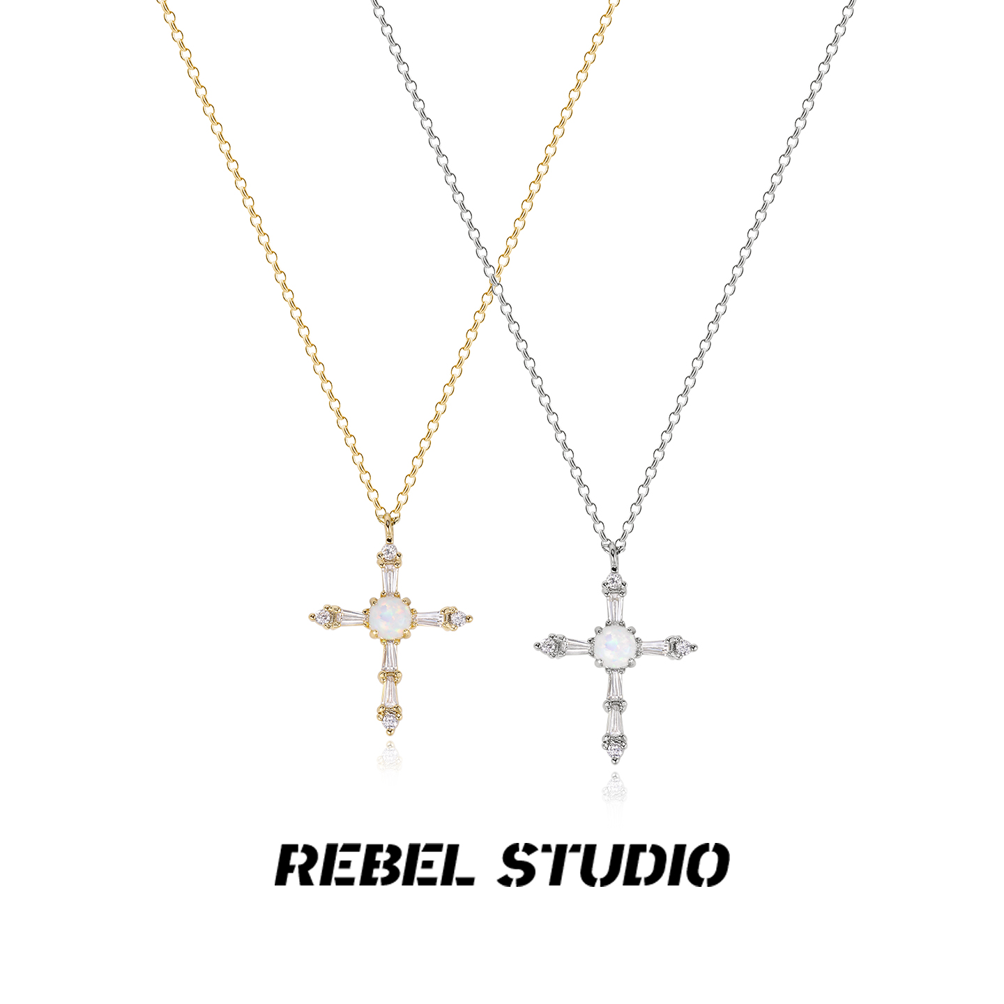 rebelstudio简约十字架项链女
