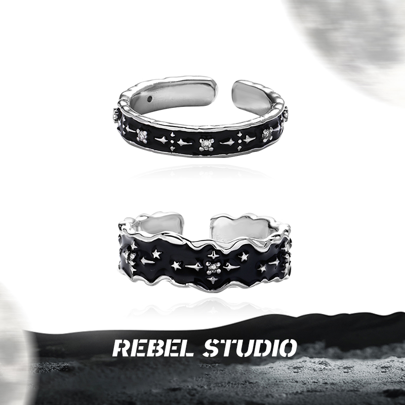rebelstudio永夜星河情侣戒指女