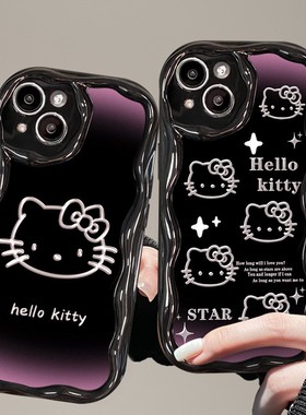 cxk适用苹果15promax手机壳iPhone14/13满屏渐变猫咪11/12硅胶软壳xr