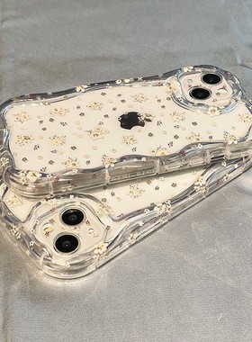 hx韩风ins白色小碎花适用iPhone17promax苹果16手机壳15新款14/13女