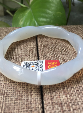 玛瑙手镯处理窄条加厚白色绿色