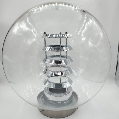 直径350mm35cm35厘米透明塑料球罩灯罩配不锈钢平底座，5层反光塔