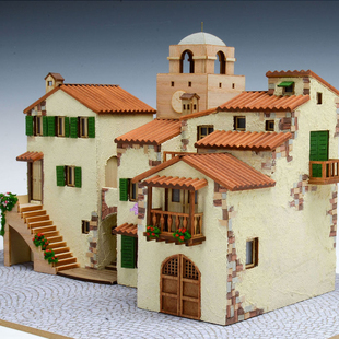 日本DIY手工拼装woodyjoe欧洲街景系列木制模型玩具