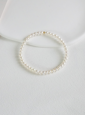 近圆天然淡水小珍珠弹力绳手链