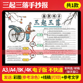 骆驼祥子三起三落思维导图手抄报模板好书推荐 电子版 线稿打印543