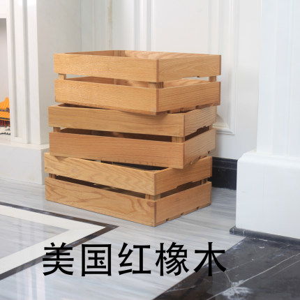 大号木箱 复古实木收纳箱 储物箱超市生鲜蔬菜水果装饰箱木筐定制