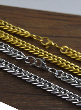 欧美外贸街头潮流嘻哈个性时尚简约紧密扭链钛钢项链首饰品STL077