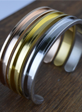 凹槽皮筋钛钢首饰品手环送发圈