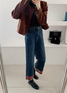 加绒修身 冬款 显瘦韩款 奶奶裤 XOXO 牛仔裤 正品