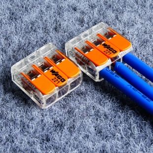 wago接线端子221-413电线对接分线连接器接头卡子快速绝缘弹簧式