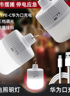 typec充电灯led充电灯炮户外防水夜市地摊摆摊神器家用停电照明灯