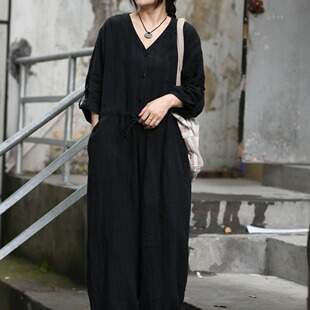 如眸夏款 ZQ52019 女亚麻连体裤