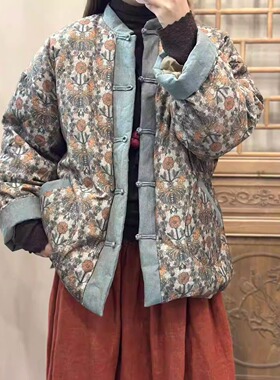 如眸原创设计印花盘扣羽绒服ZQ58054