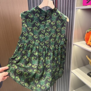 凤鸣 百搭复古女士无袖 原创高定；夏季 时尚 小衫 新款