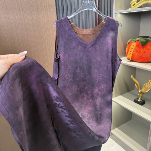 【重缎纹·紫箩】花萝香云纱双面穿背心裙