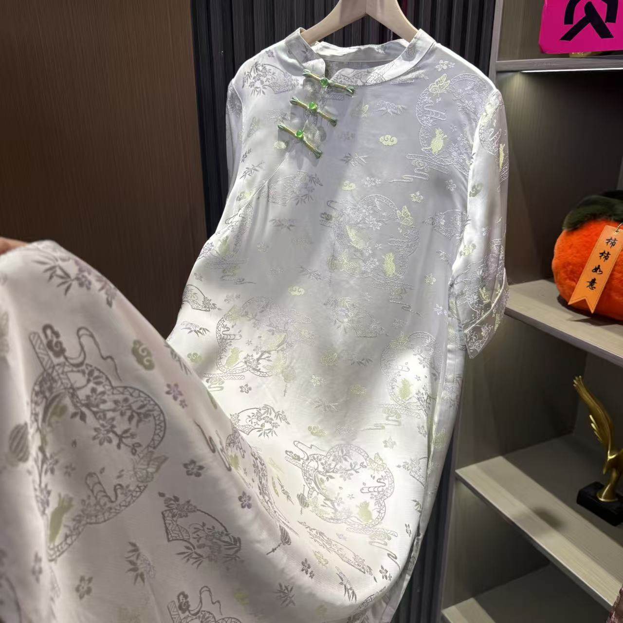 提花春晓新中式新款女士气质日常百搭气质高贵连衣裙,女装/女士精品,裙子,淘宝优惠券,粉丝福利购,淘宝优惠卷