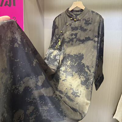 【墨韵】重磅老料香云纱斜门襟国风连衣裙