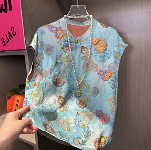 新款 百搭夏季 上衣女 国风时尚 彩福禄新中式