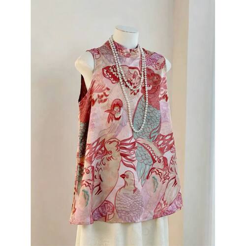 【凤鸟】复古文艺无袖轻奢小衫 新中式夏季显气质小衫