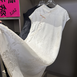 牡丹花影 新中式 牡丹织花连衣裙 牡丹织金