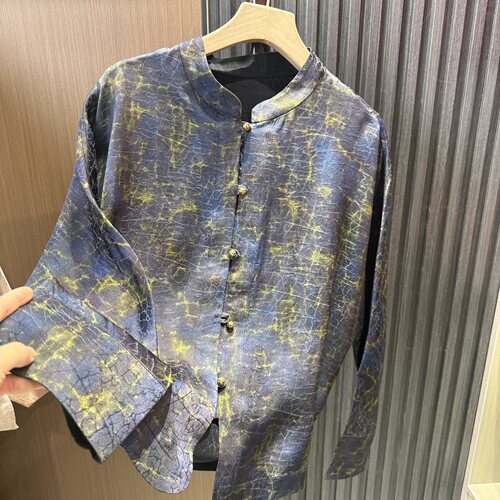 《老料龟裂纹》新中式国风香云纱老料龟裂纹外套双面双穿