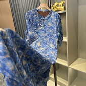 夏季 青花瓷 2025新中式 复古绣花改良格格旗袍连衣裙