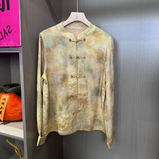 斜襟立领盘扣长袖 新中式 新款 百搭夏季 上衣女 国风时尚