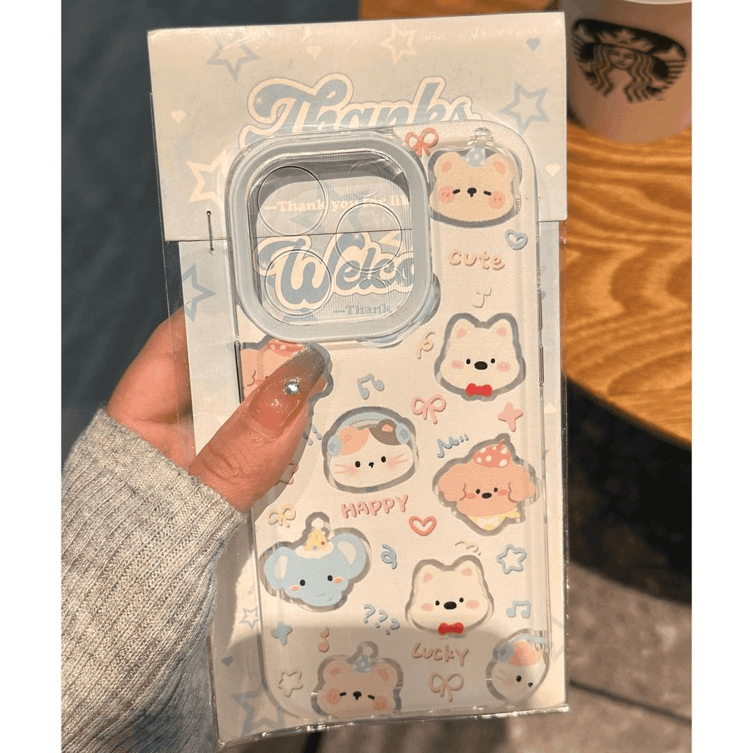 卖萌动物集合适用苹果17PROMAX手机壳iPhone15卡通16个性13软壳14