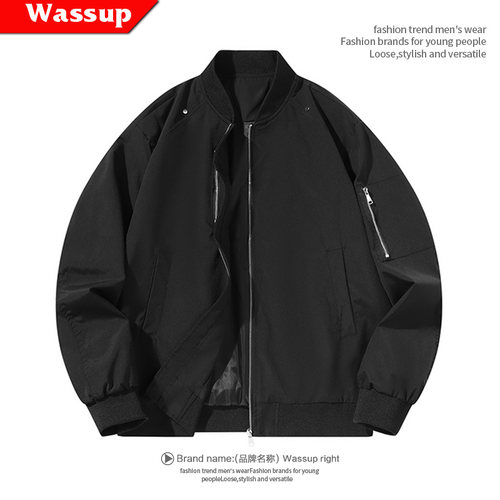WASSUP官方外套男飞行棒球服夹克