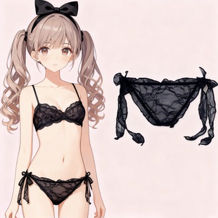 48N7系绳蝴蝶结小仙女内裤三角裤胖次二次元少女雪纺l蕾丝4124