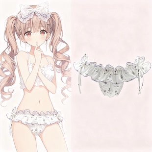 4962小葱内衣系绳牛奶丝独角兽少女内裤飞边可爱二次元ins三角裤